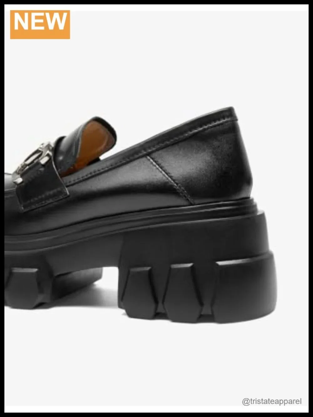 Genuine Calfskin Chunky Platform Loafers Women Non-Slip Business Casual